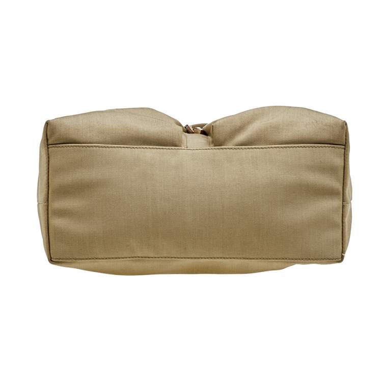 Pre Owned Gucci Beige Canvas and Leather Double Pocket Tote
