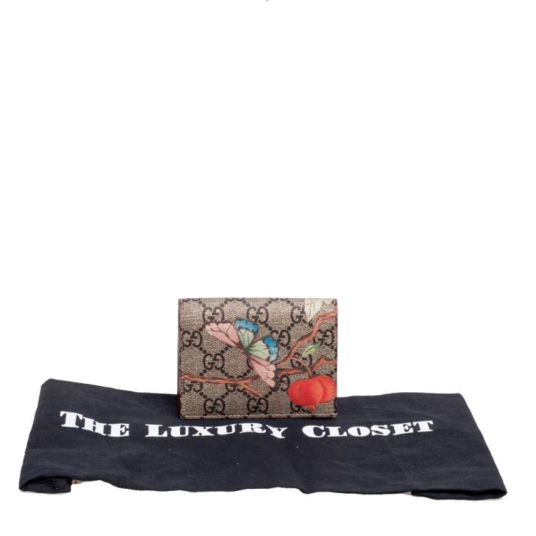 Pre Owned Gucci Beige Tian GG Supreme Canvas Card Case