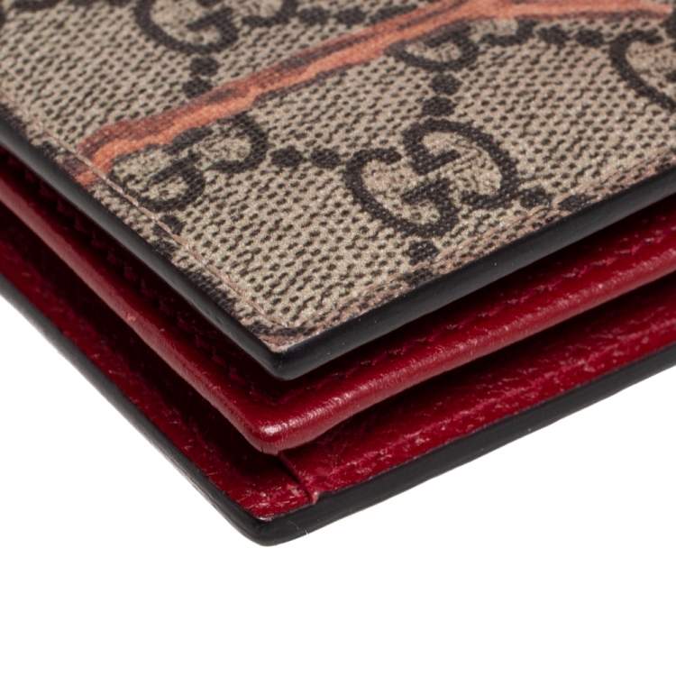 Pre Owned Gucci Beige Tian GG Supreme Canvas Card Case