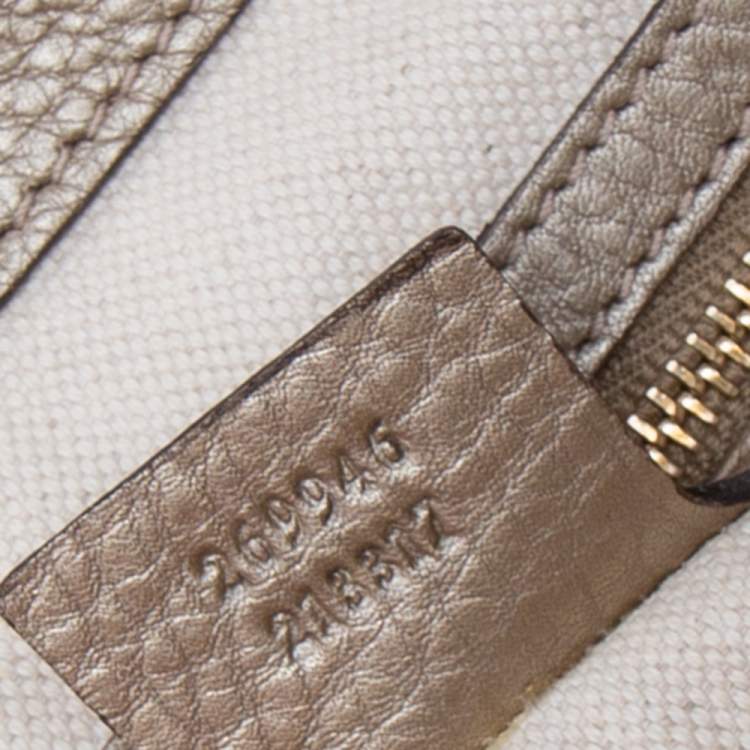 Pre Owned Gucci Gold/Beige Python and Leather Bella Tote