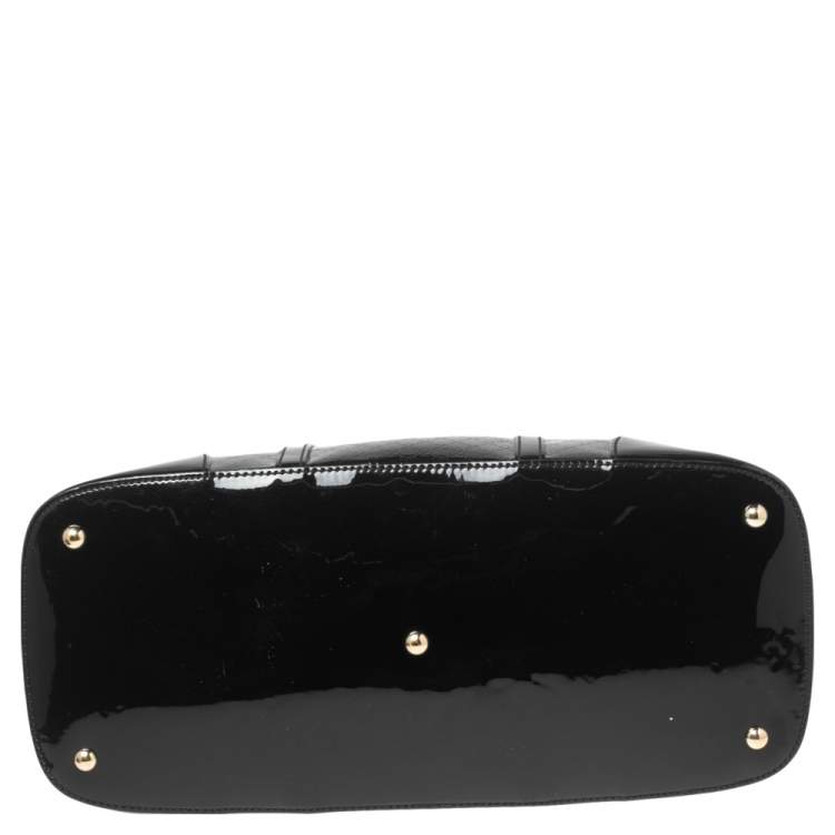 Pre Owned Gucci Black Microguccissima Patent Leather Large Nice Top Handle Bag