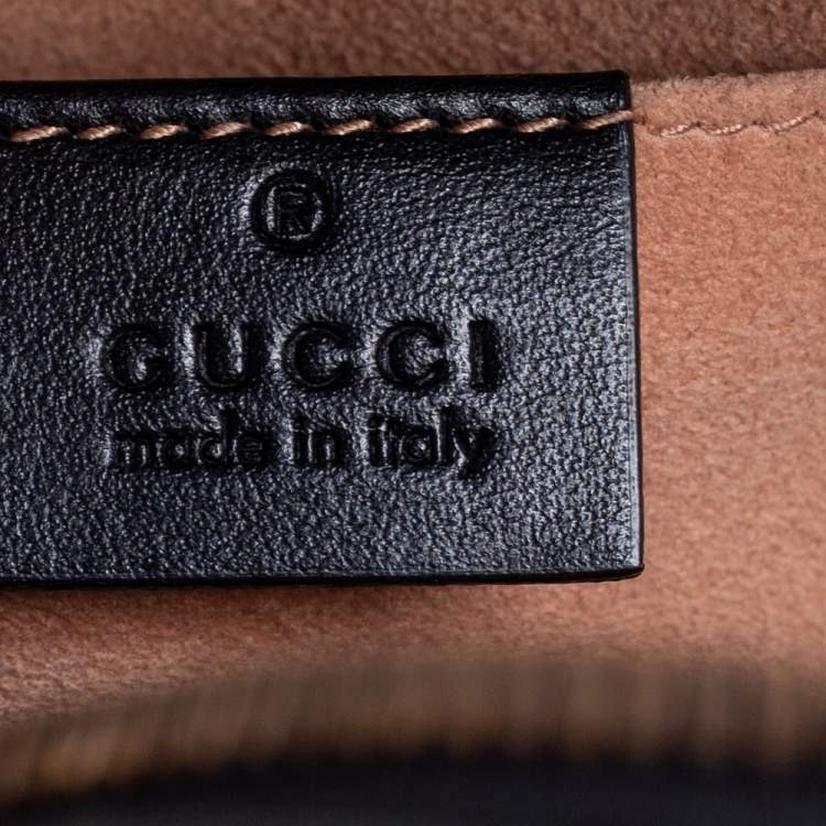 Pre Owned Gucci Black Matelassé Leather GG Marmont Backpack