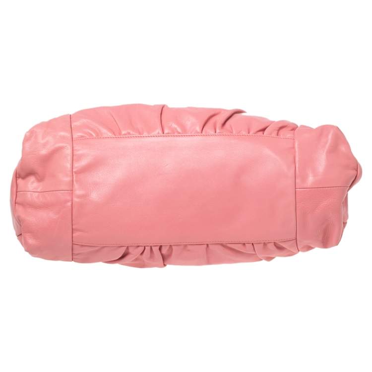 Pre Owned Gucci Pink Leather Hysteria Satchel 