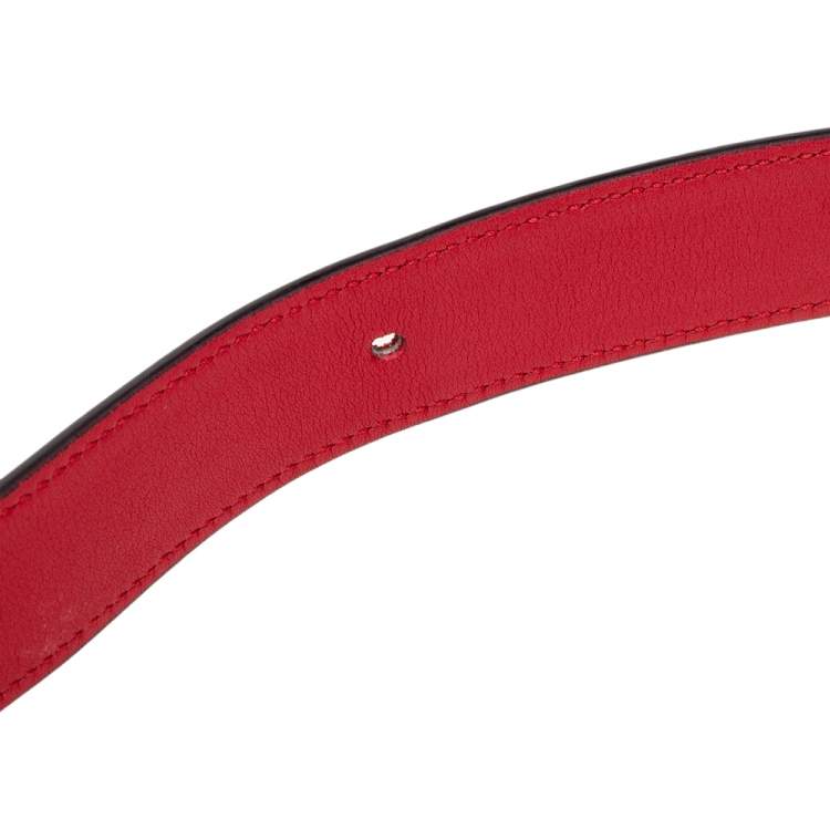 Pre Owned Gucci Red Matelassé Leather GG Marmont Belt Bag