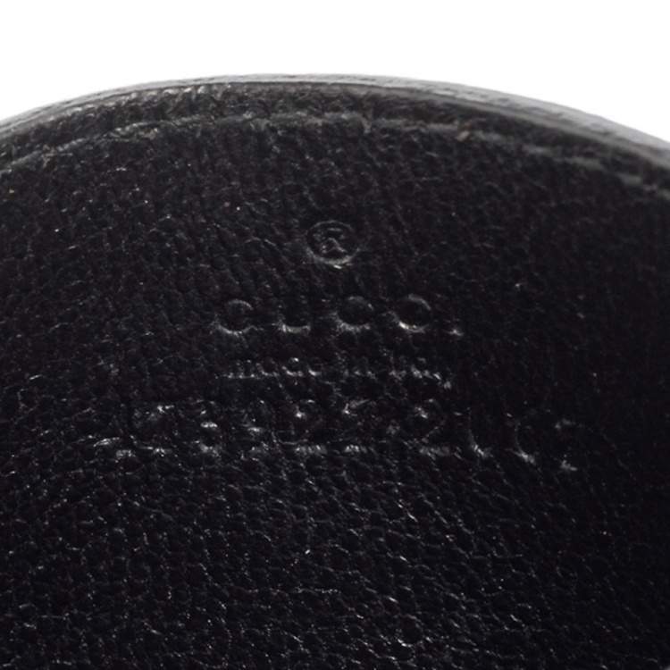 Pre Owned Gucci Black Guccissima Leather Interlocking G Card Holder