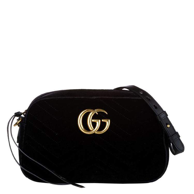 gucci black velvet crossbody