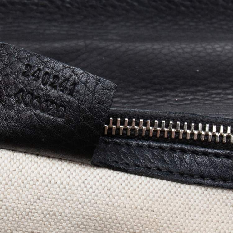 Pre Owned Gucci Black Leather Large New Bamboo Tassel Top Handle bag