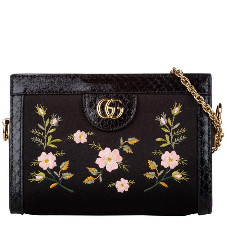 gucci black floral bag