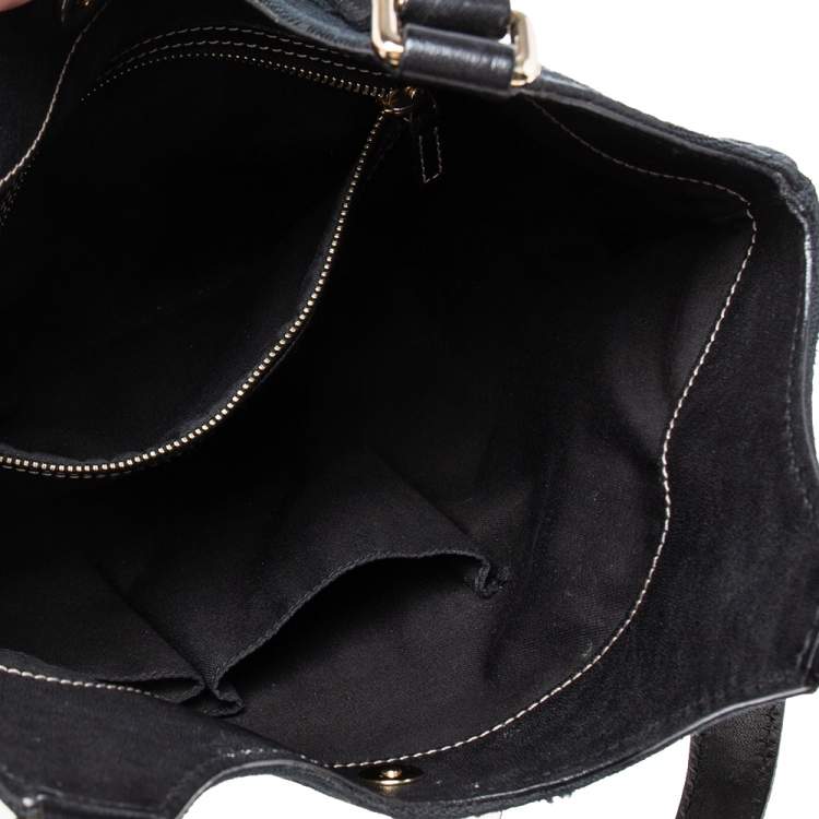 Pre Owned Gucci Black GG Canvas and Leather Royal Tote