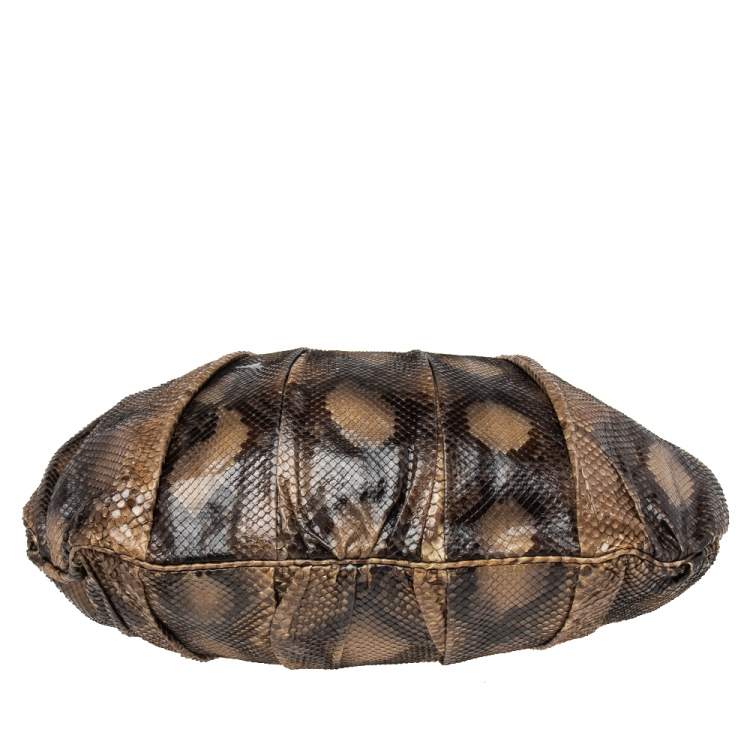 Pre Owned Gucci Beige Python Large Hysteria Hobo