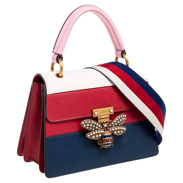 Pre Owned Gucci Multicolor Leather Small Queen Margaret Top Handle Bag