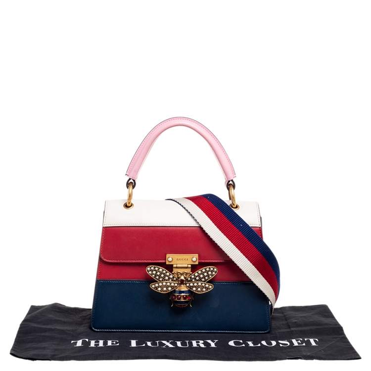 Pre Owned Gucci Multicolor Leather Small Queen Margaret Top Handle Bag