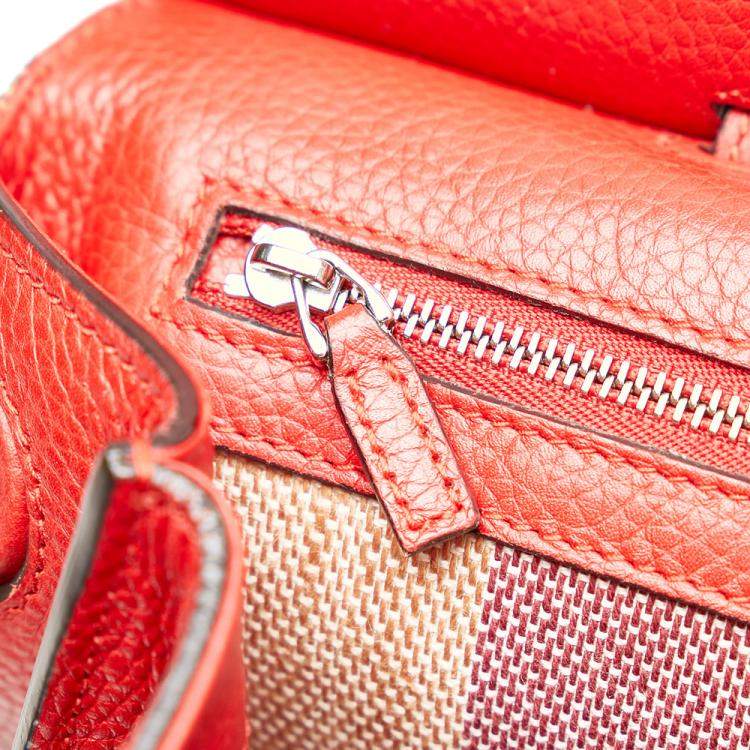 Pre Owned Gucci Red Leather Bamboo Daily Satchel Bag