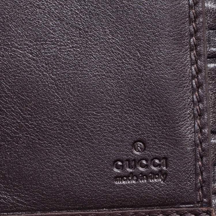 Pre Owned Gucci Dark Brown Guccissima Leather Flap Continental Wallet