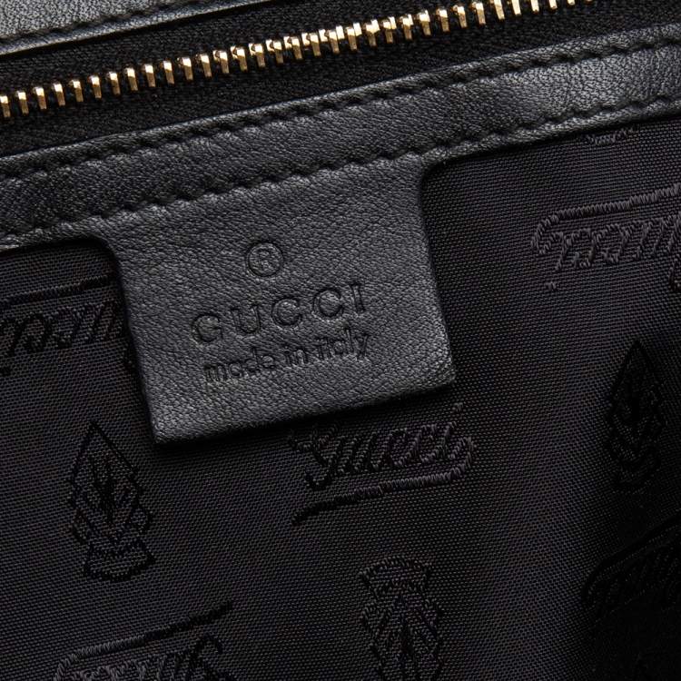 Pre Owned Gucci Black Leather Large Dialux Queen Tote