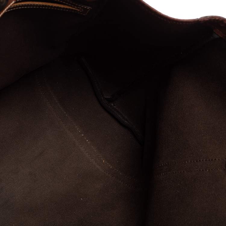 Pre Owned Gucci Brown/Beige GG Supreme Canvas and Leather Medium Joy Shopping Tote