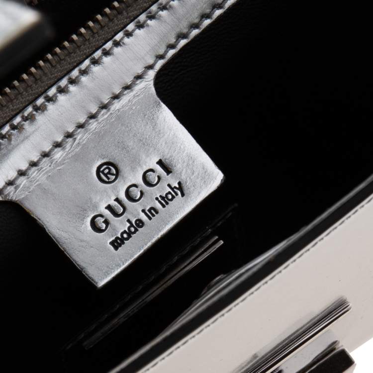 Pre Owned Gucci Metallic Silver Leather 58 Clutch