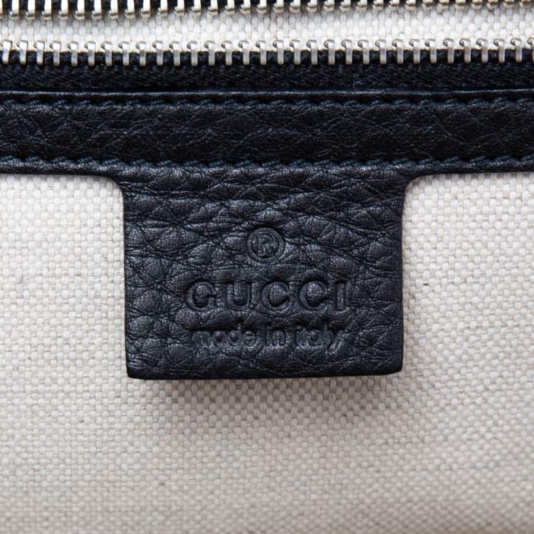 Pre Owned Gucci Black Leather New Bamboo Tassel Top Handle Bag