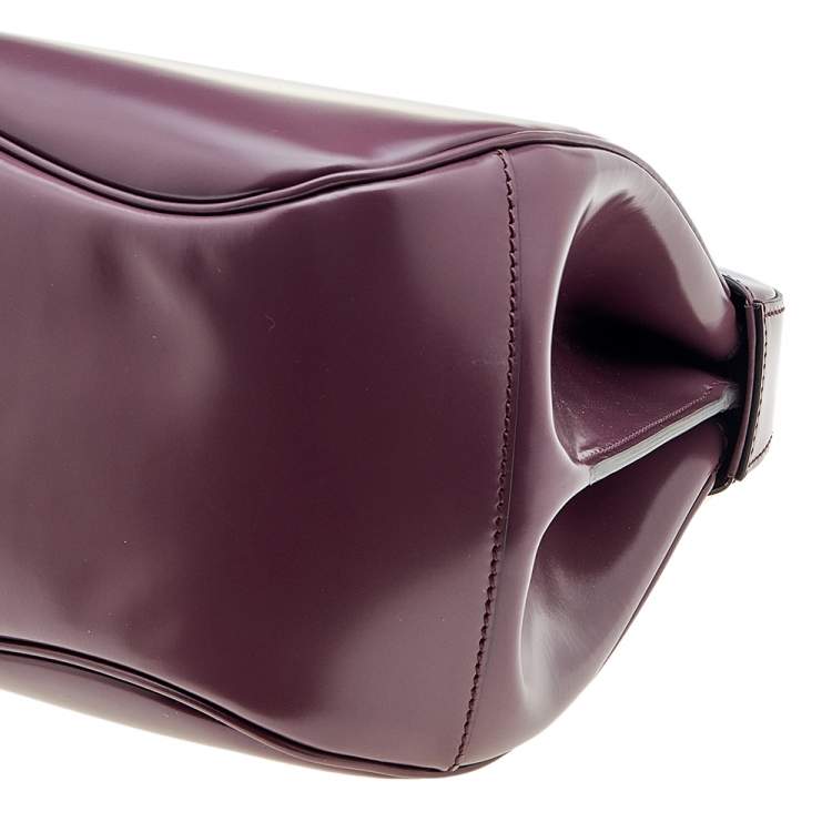 Pre Owned Gucci Mauve Leather Lady Lock Bamboo Large Top Handle Bag