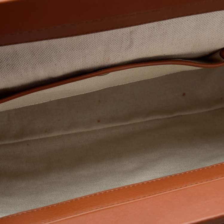 Pre Owned Gucci Brown Leather Medium Bold Bamboo Top Handle Bag