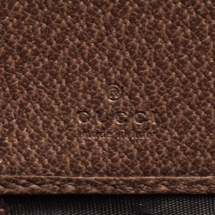 Pre Owned Gucci Beige/Brown GG Supreme Canvas And Leather Applique Courrier Zip Around Wallet
