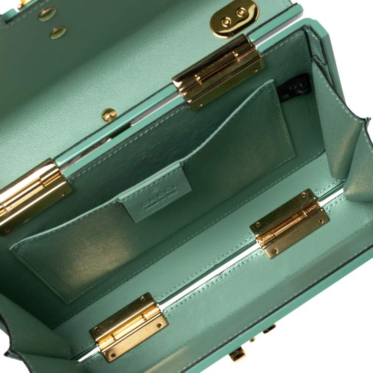 Pre Owned Gucci Mint Green Plexiglas Mini Sylvie 1969 Top Handle Bag