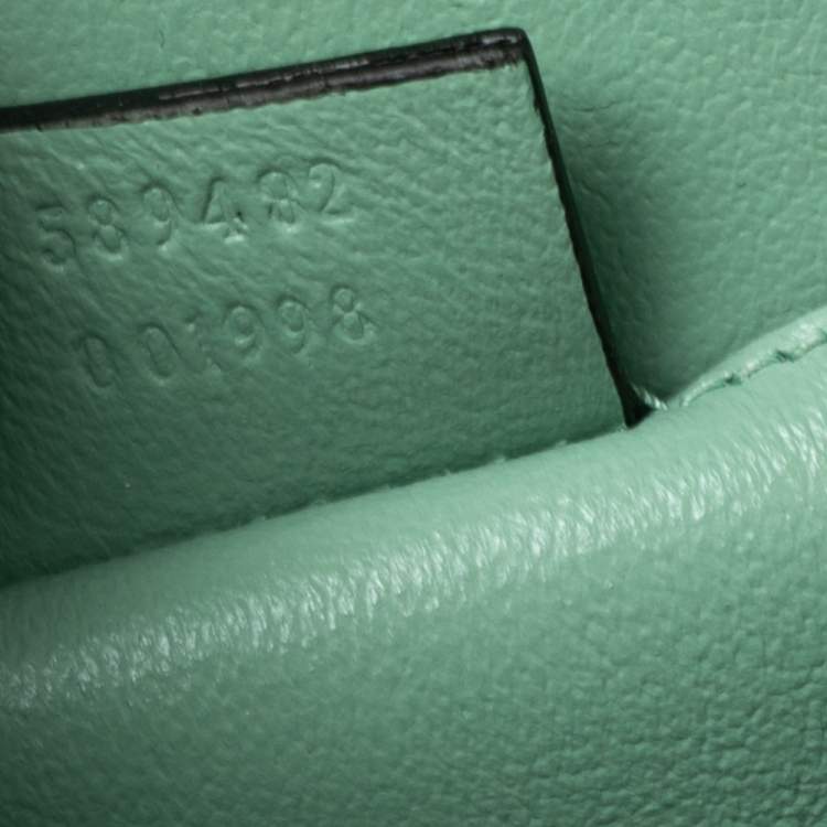 Pre Owned Gucci Mint Green Plexiglas Mini Sylvie 1969 Top Handle Bag