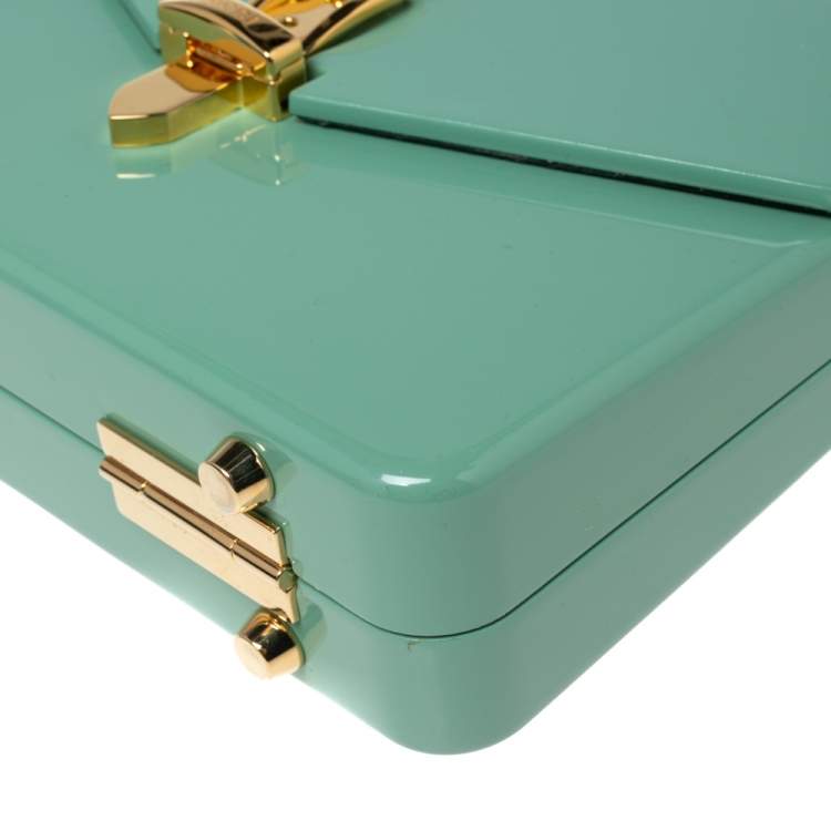 Pre Owned Gucci Mint Green Plexiglas Mini Sylvie 1969 Top Handle Bag