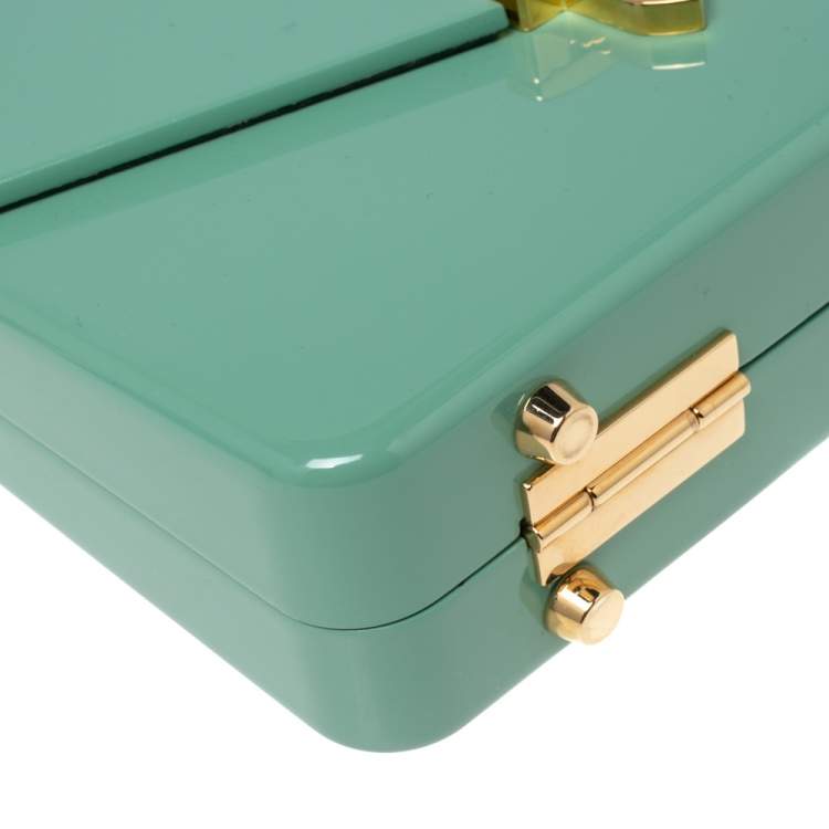 Pre Owned Gucci Mint Green Plexiglas Mini Sylvie 1969 Top Handle Bag