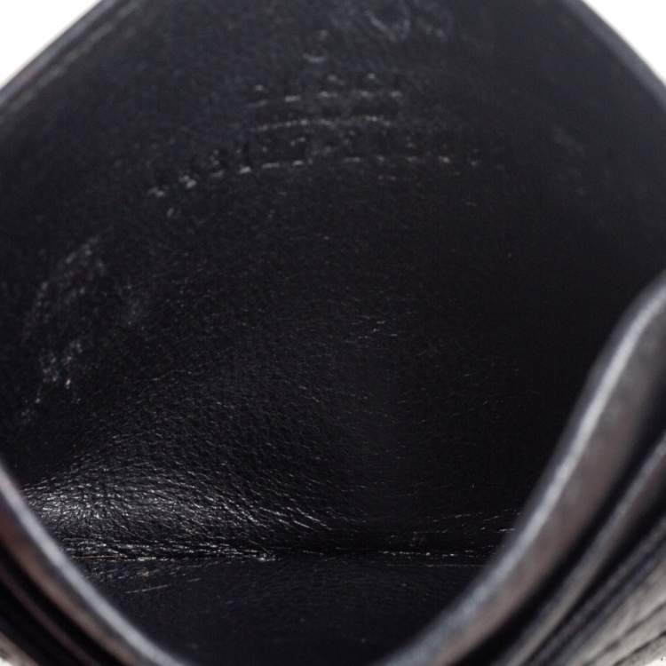 Pre Owned Gucci Black Chevron Leather GG Marmont Card Holder