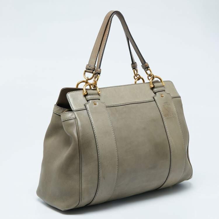 مملوكة مسبقًا Gucci Moss Green Leather Smilla Tote