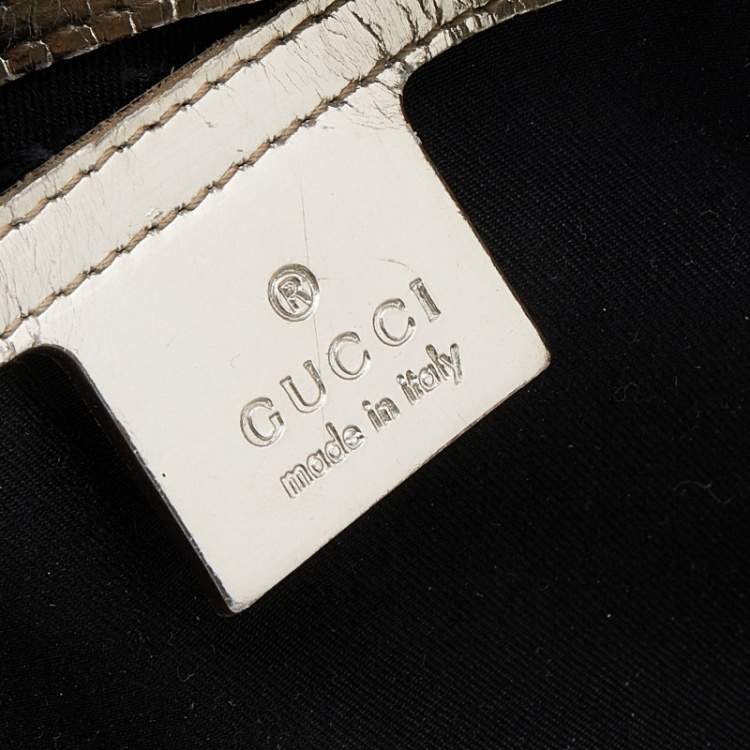 Pre Owned Gucci White/Silver GG Supreme Canvas And Leather Joy Boston Bag