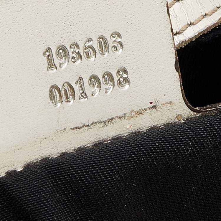 Pre Owned Gucci White/Silver GG Supreme Canvas And Leather Joy Boston Bag