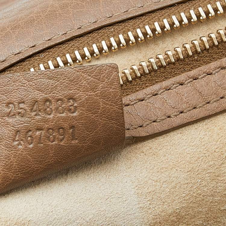 Pre Owned Gucci Brown Leather Large New Bamboo Tassel Top Handle bag