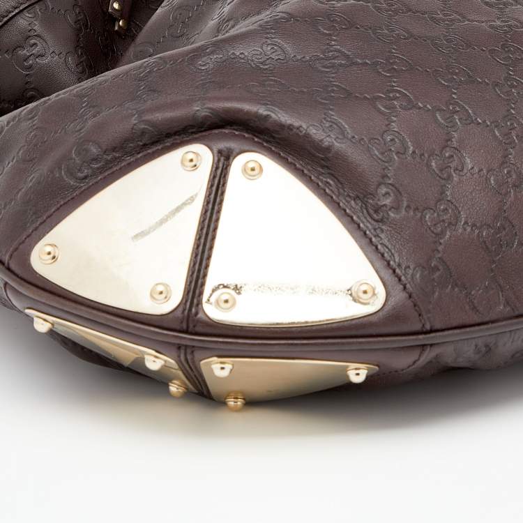 Pre Owned Gucci Dark Brown Guccissima Leather Medium Babouska Indy Hobo