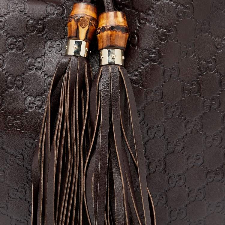 Pre Owned Gucci Dark Brown Guccissima Leather Medium Babouska Indy Hobo