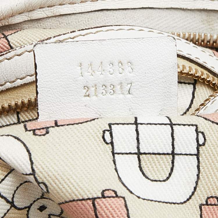 Pre Owned Gucci Beige/White GG Canvas And Leather Web Jolicoeur Charms Shoulder Bag
