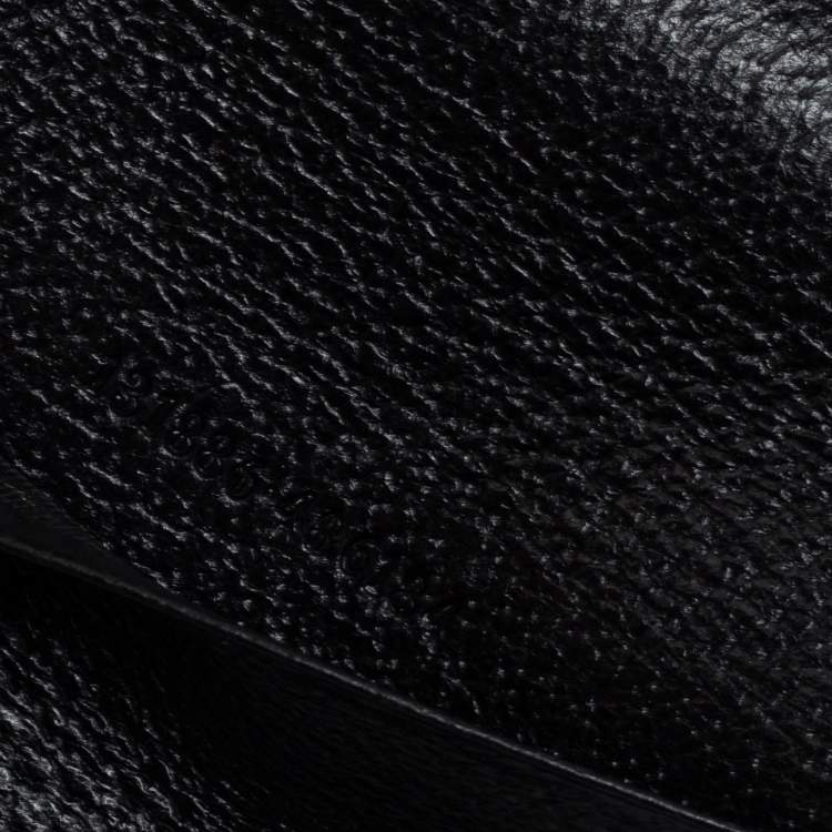 Pre Owned Gucci Black GG Canvas and Leather Flap Card Holder