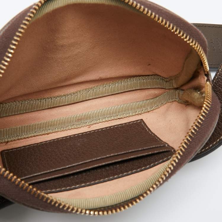 Pre Owned Gucci Beige/Ebony GG Supreme Coated Canvas and Leather Ophidia Belt Bag