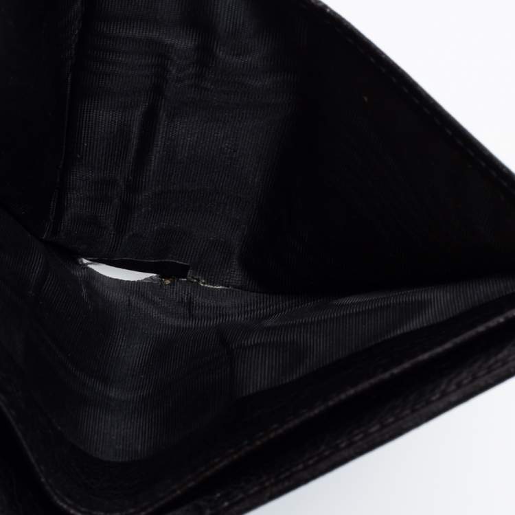 Pre Owned Gucci Black GG Canvas and Leather French Wallet