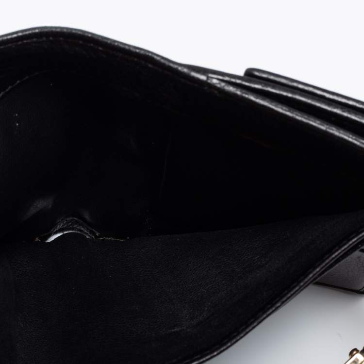 Pre Owned Gucci Black GG Canvas and Leather French Wallet