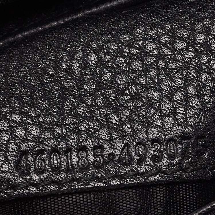 Pre Owned Gucci Black Leather Blind For Love Bee Accent Bifold Wallet