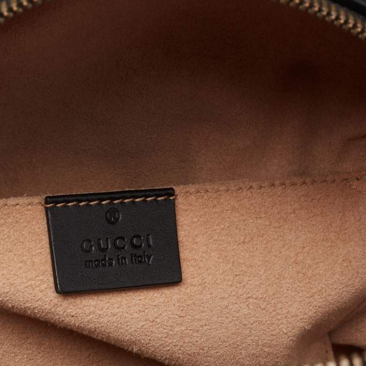 Pre Owned Gucci Black Matelassé Leather GG Marmont Backpack