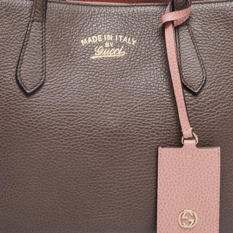 مملوكة مسبقًا Gucci Brown Leather Swing Tote