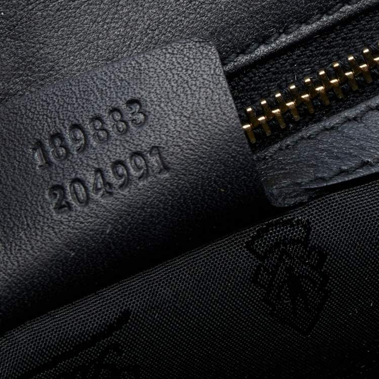 Pre Owned Gucci Black Leather and Coated Canvas Large Dialux Queen Tote