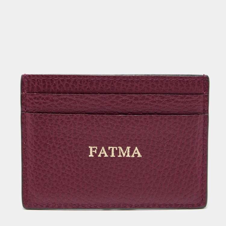 Pre Owned Gucci Burgundy Leather Card Holder