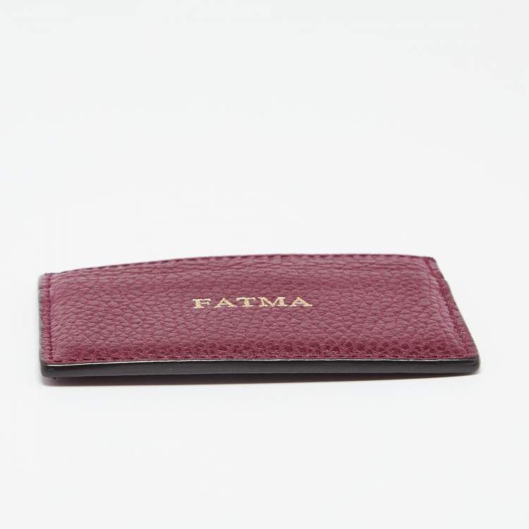 Pre Owned Gucci Burgundy Leather Card Holder