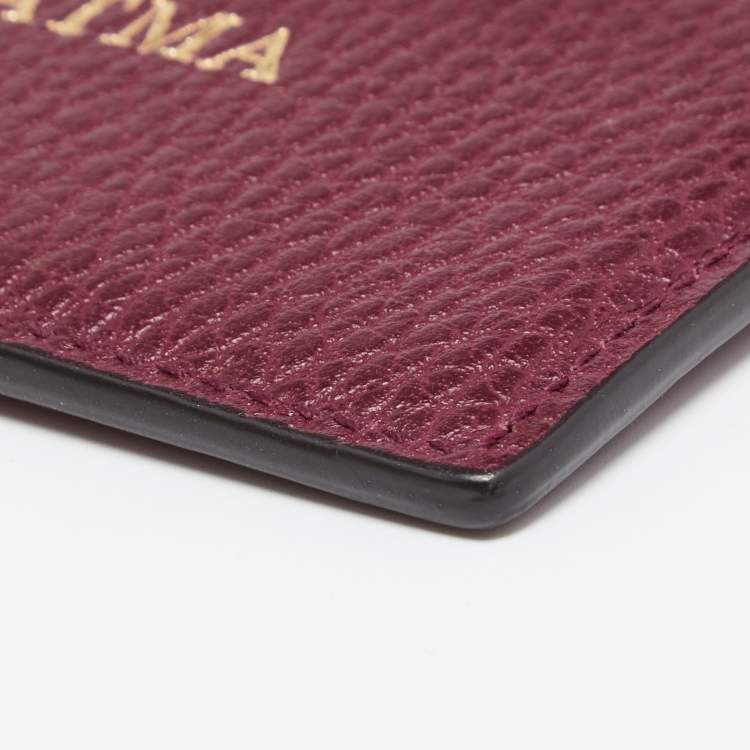 Pre Owned Gucci Burgundy Leather Card Holder