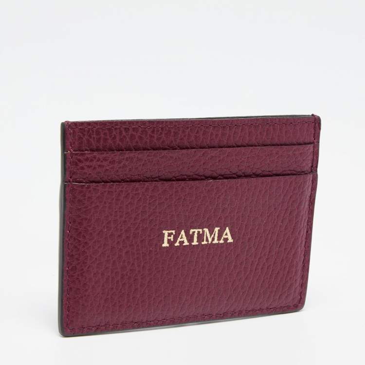Pre Owned Gucci Burgundy Leather Card Holder