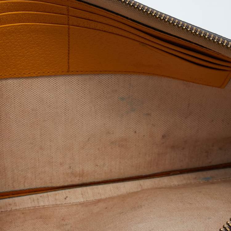 Pre Owned Gucci Beige/Yellow GG Supreme Canvas and Leather Neo Vintage Pouch